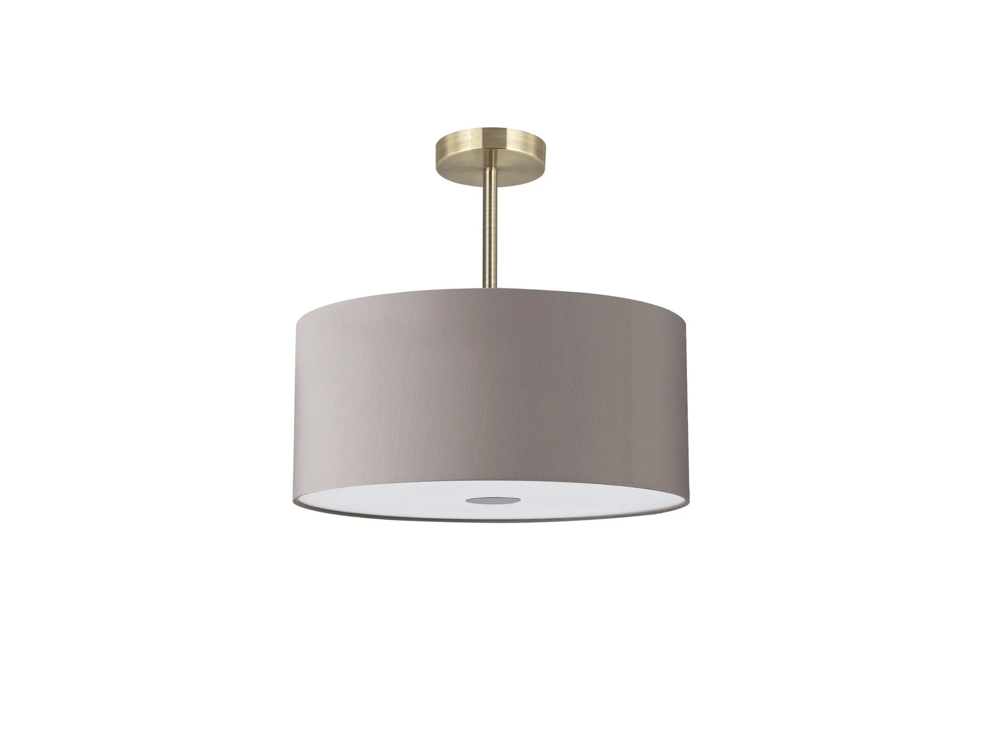 Baymont 40cm Semi Flush 3 Light Antique Brass, Grey, Frosted Diffuser DK0374  Deco Baymont AB GR